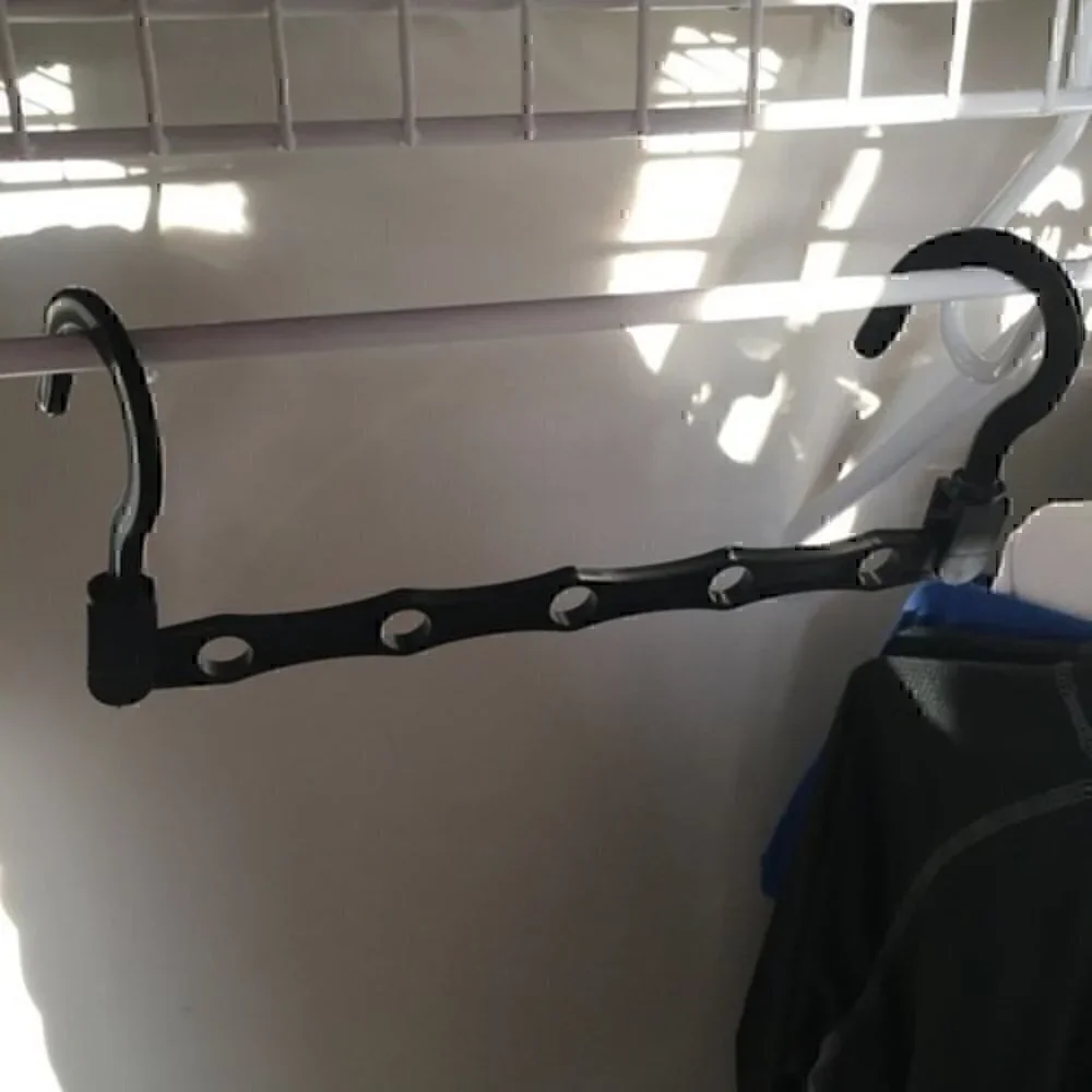 5 Black Wonder Hanger Max. Closet space saver organizer